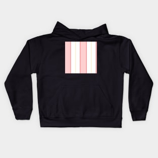 Pattern of white and pastel pink vertical regency stripes Kids Hoodie